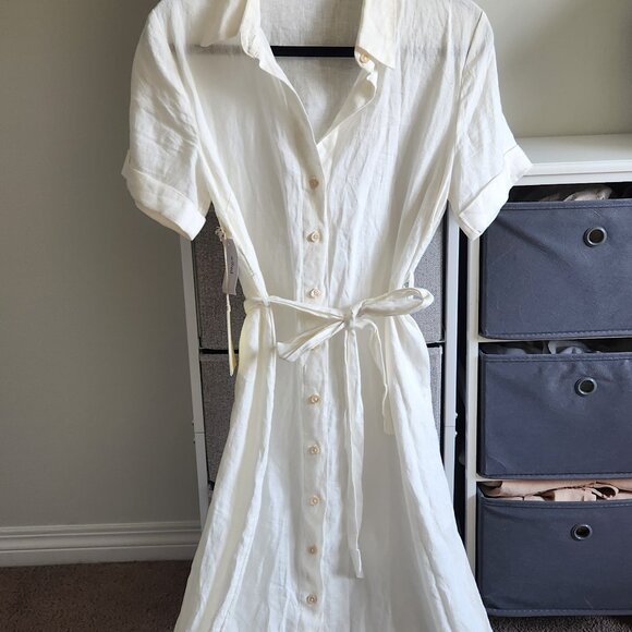 Wilfred 100% Linen White Shirt Dress - Picture 2 of 2